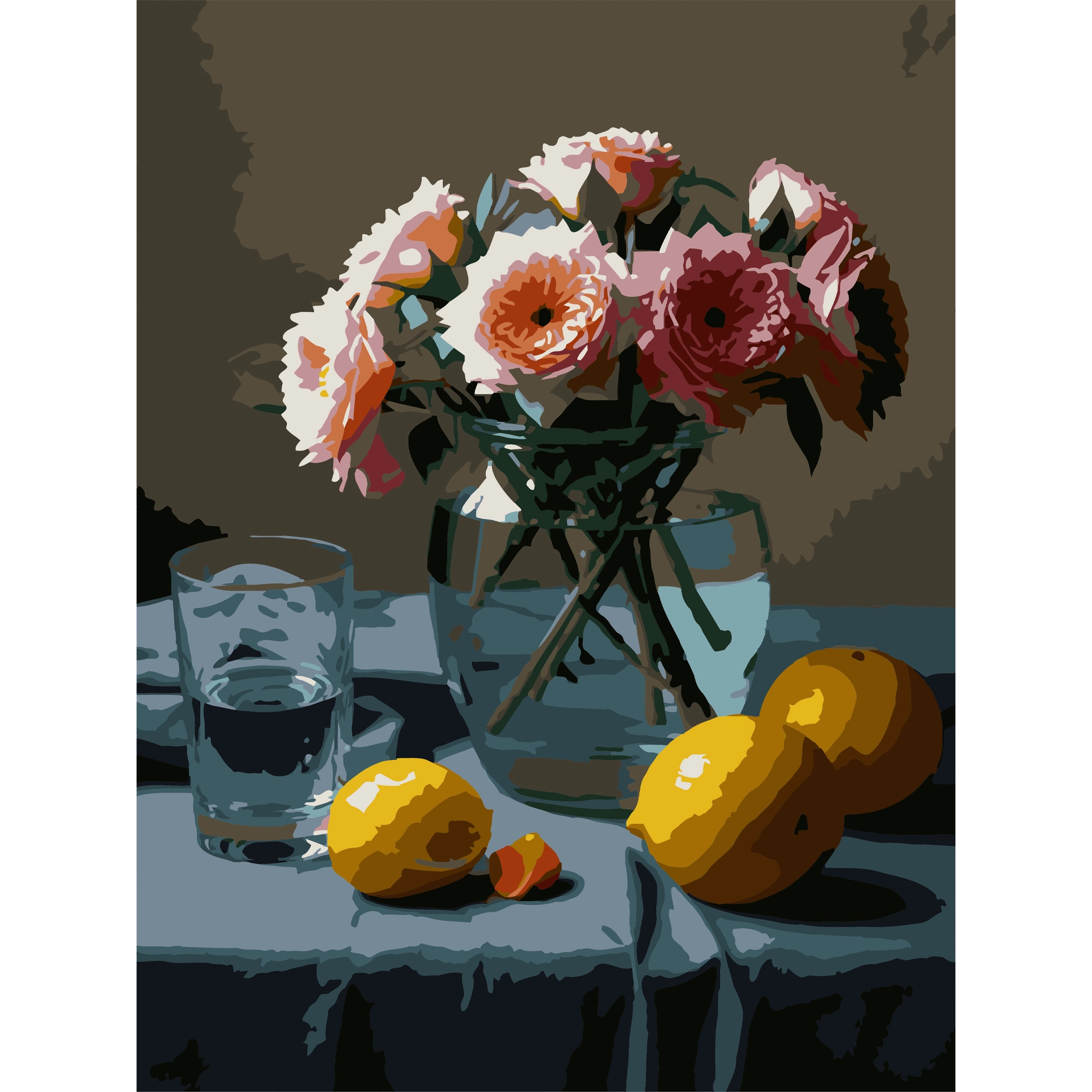 Картина за номерами Квіти й лимони (30х40 см), бренду Strateg - KUBIX