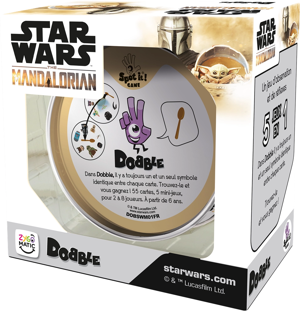 Настільна гра Доббл Мандалорець (Dobble Star Wars The Mandalorian) (FR), бренду Asmodee, для 2-8 гравців, час гри < 30хв. - 2 - KUBIX 