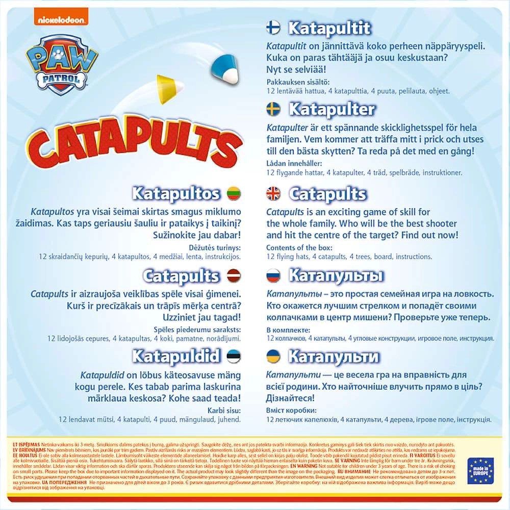 Настольная игра Щенячий патруль: Катапульты (Paw Patrol: Catapults), бренду Trefl, для 2-4 гравців, час гри < 30мин. - 2 - KUBIX 