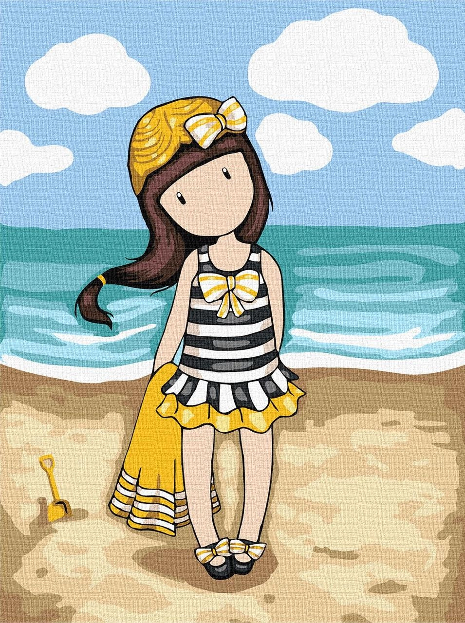 Картина по номерам Дівчина на морі (30х40 см), бренду Ідейка - KUBIX