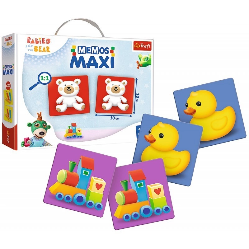 Настольная игра Мемос MAXI Медвежата, бренду Trefl, для 1-2 гравців - 3 - KUBIX 
