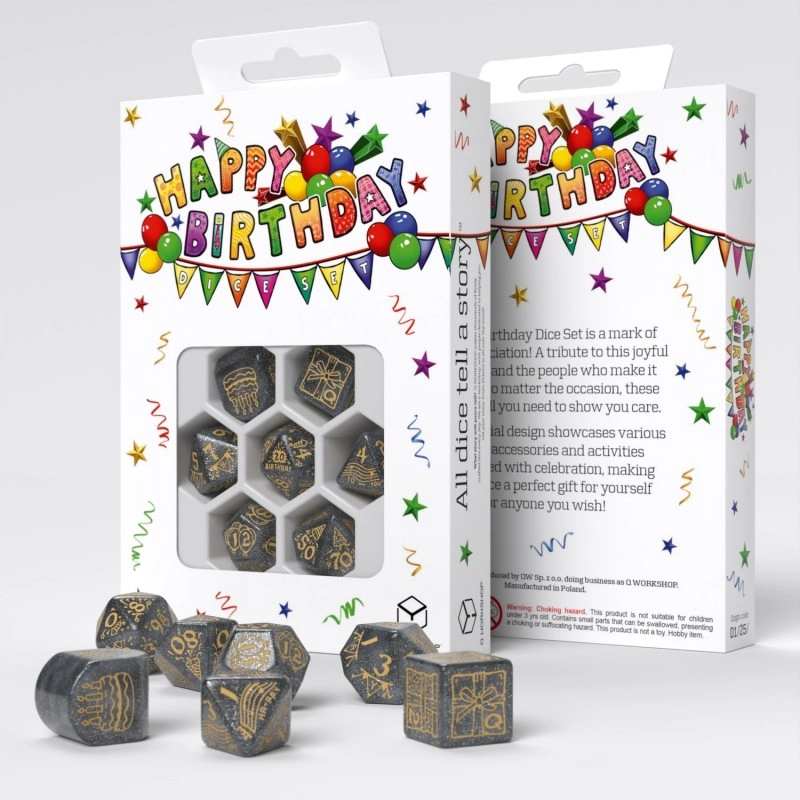 Набір кубиків Happy Birthday Dice Set: Confetti, бренду Q-Workshop - KUBIX
