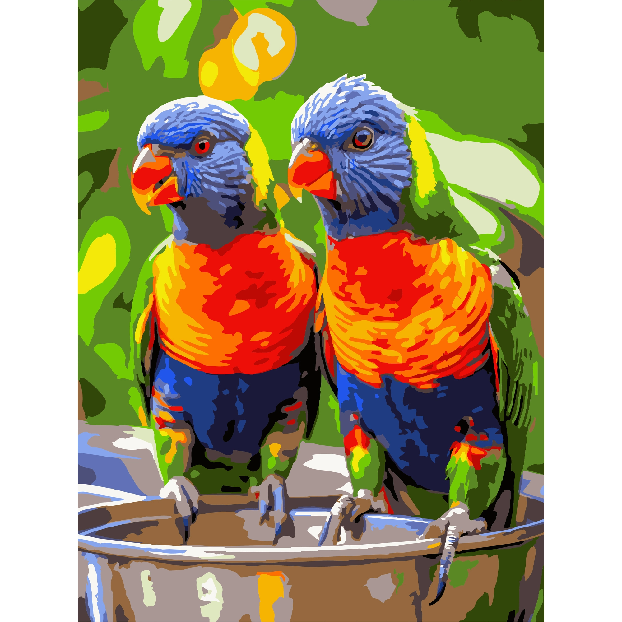 Картина по номерам Яркие попугаи (30х40 см), бренду Strateg - KUBIX