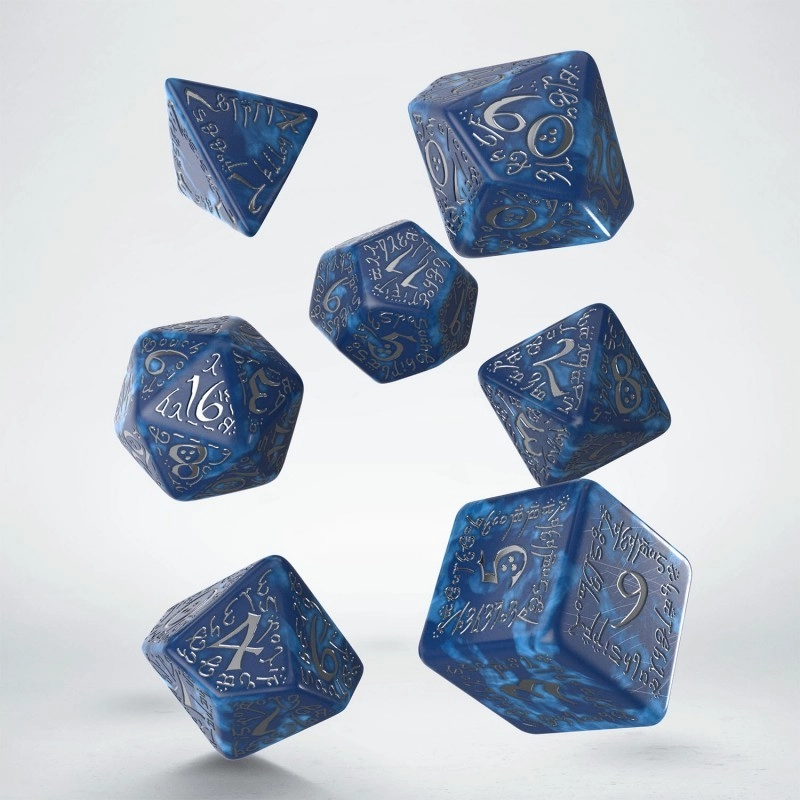 Набір кубиків Elvish Cobalt & Silver Dice Set - KUBIX