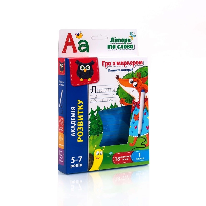 Настольная развивающая игра Пиши и стирай: Буквы и слова, бренду Vladi Toys, для 1-1 гравців - KUBIX