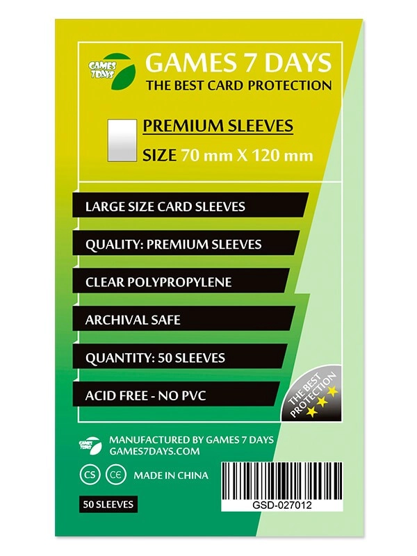 Протектори Games7Days (70 x 120 мм) Premium Large Size (50 шт), бренду Games 7Days - KUBIX