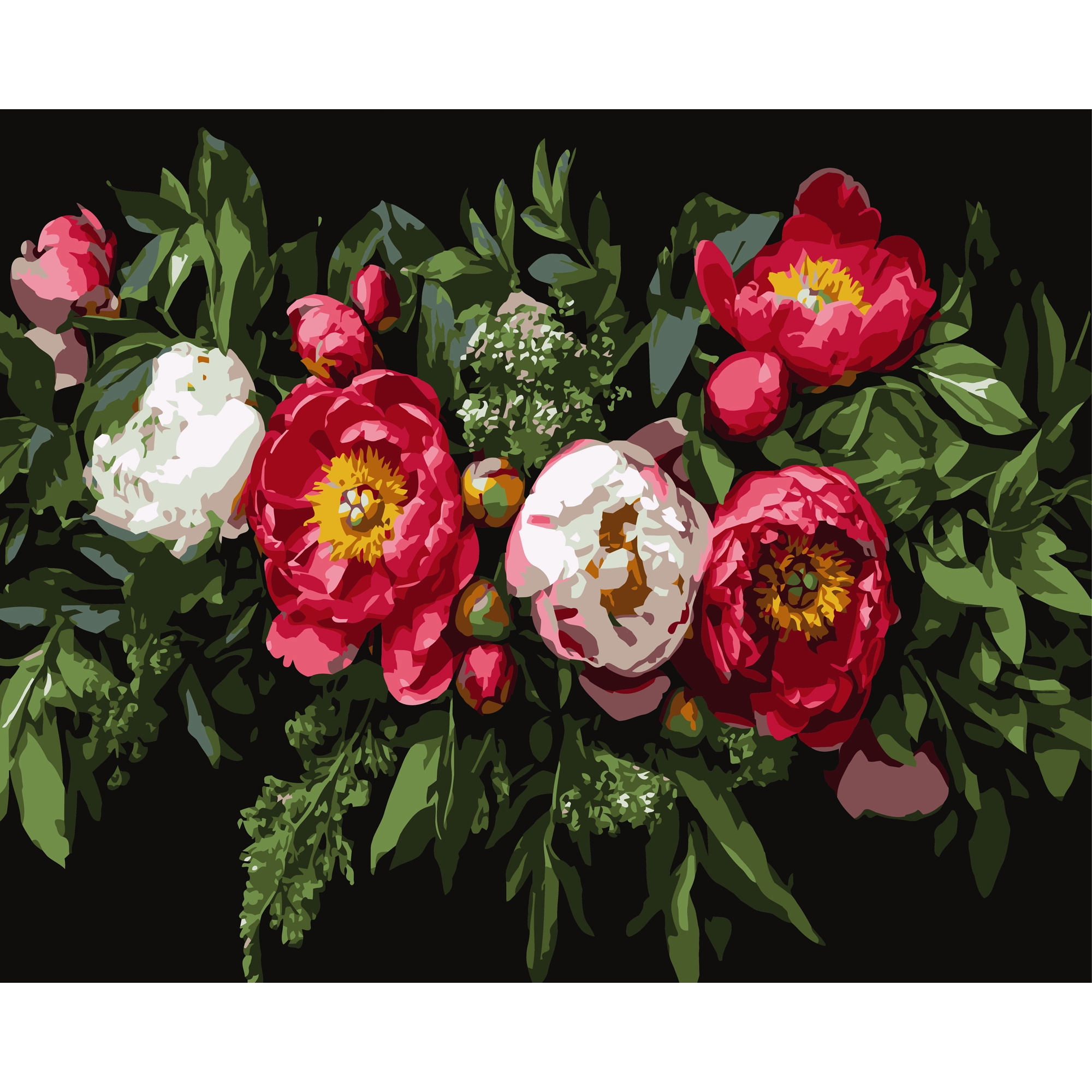 Картина за номерами Квіткова композиція (40х50 см), бренду Strateg - KUBIX