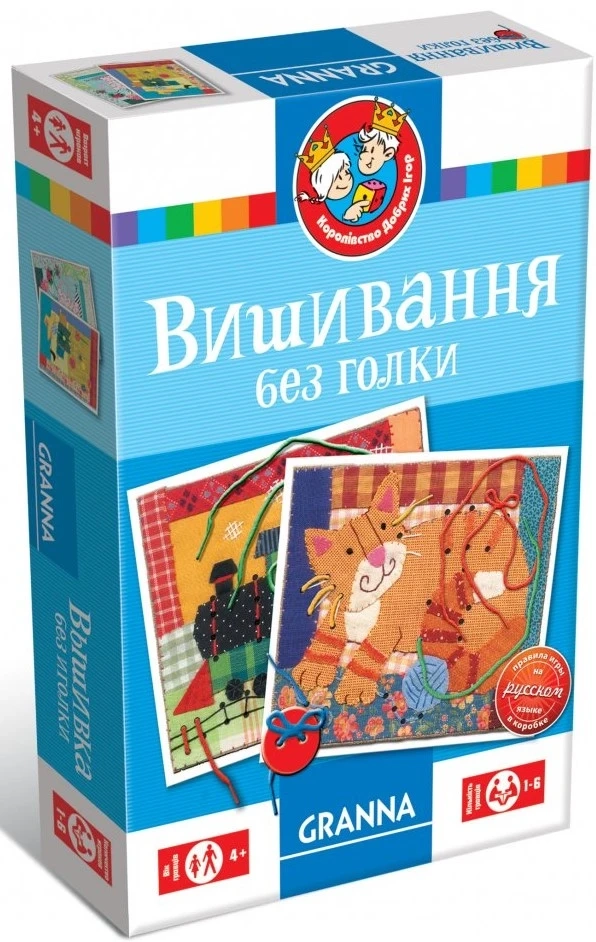 Настільна гра Вишивання без голки, бренду Granna, для 1-6 гравців, час гри < 30хв. - KUBIX