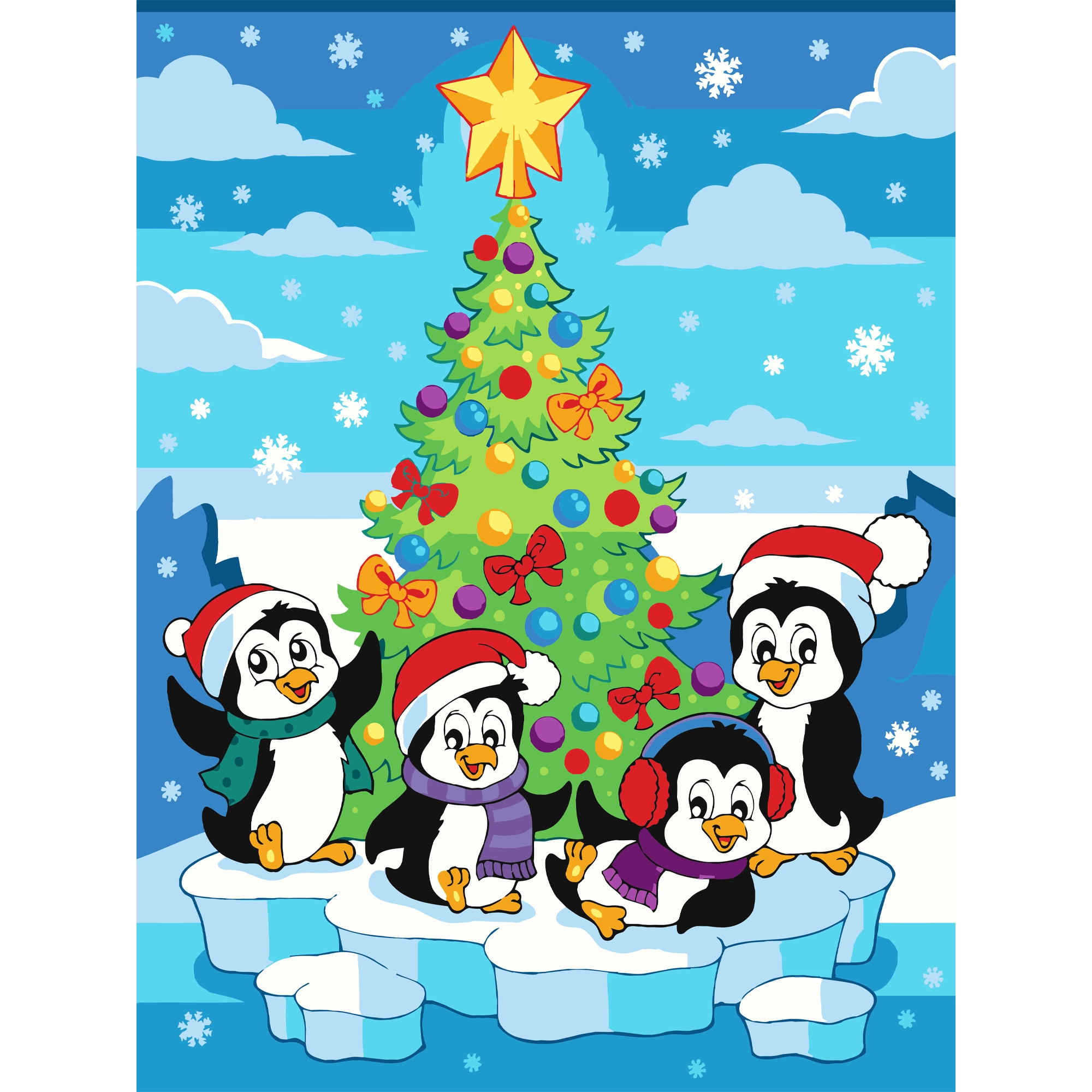 Картина по номерам Весёлые пингвины (30х40 см), бренду Strateg - KUBIX