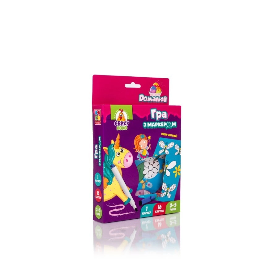 Настольная игра Пиши и стирай: Единорог, бренду Vladi Toys, для 1-1 гравців - KUBIX
