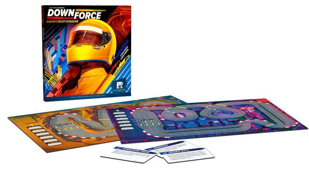 Настільна гра Формула Швидкості: Небезпечні траси (Downforce Danger Circuit Expansion) (EN), бренду Restoration Games, для 2-6 гравців, час гри < 30хв. - 2 - KUBIX 