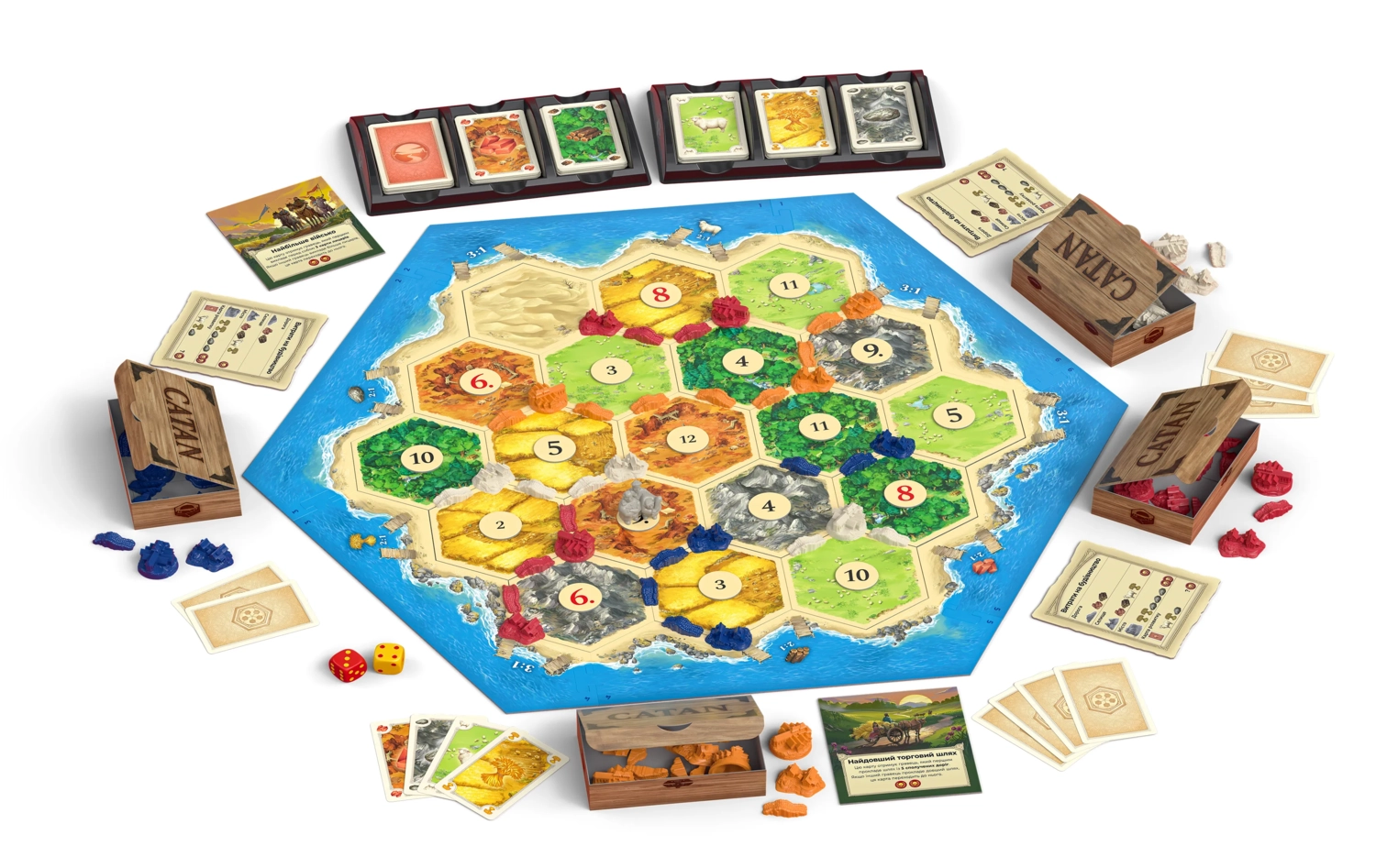 Настольная игра CATAN. Настольная игра (Settlers of Catan), бренду Rozum, для 3-4 гравців, час гри > 60мин. - 2 - KUBIX 