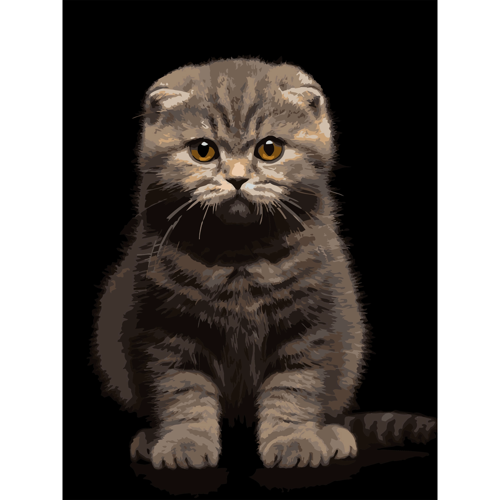 Картина по номерам Серый котёнок (30х40 см), бренду Strateg - KUBIX