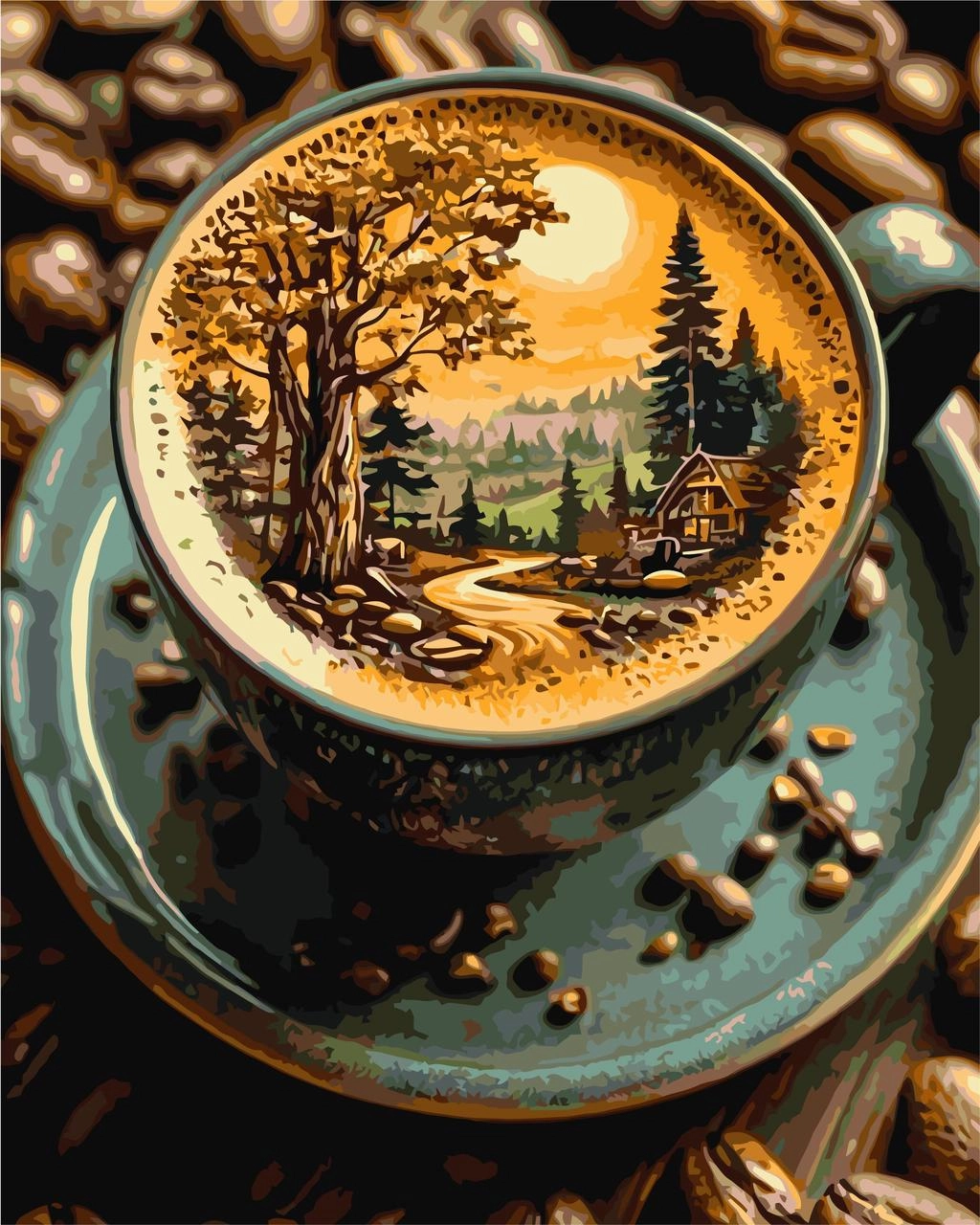 Картина по номерам Кофе с ароматом леса (40х50 см), бренду Origami - KUBIX