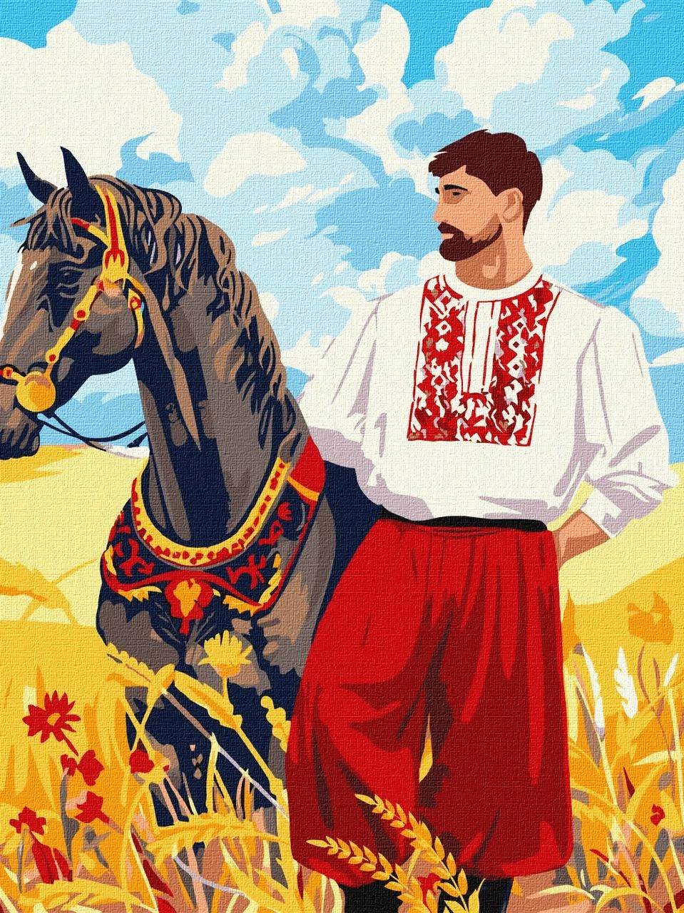 Картина за номерами Козак у полі (30х40 см), бренду Ідейка - KUBIX