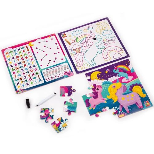 Настольная игра Набор 4в1. Единороги, бренду Vladi Toys, для 1-2 гравців - 2 - KUBIX 