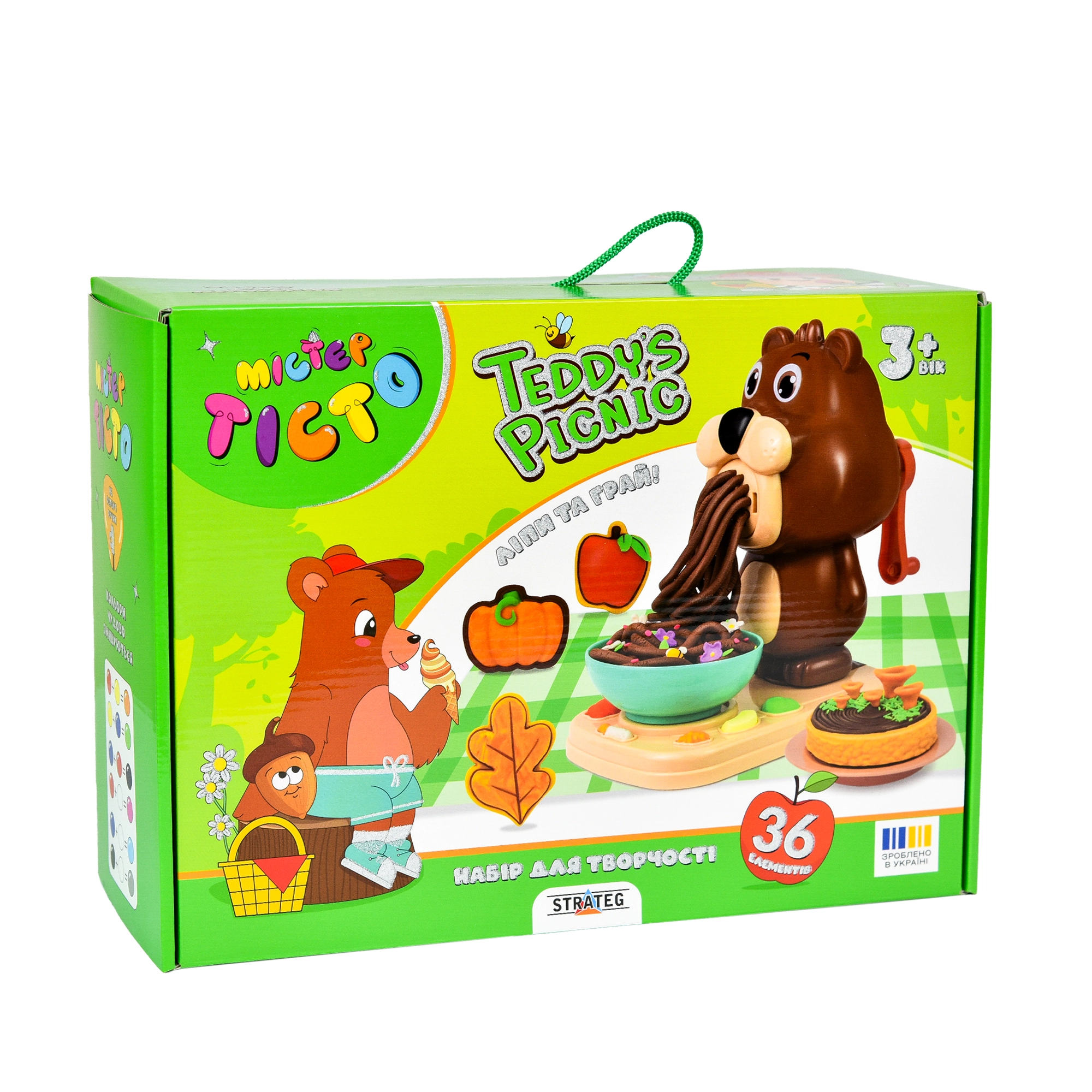 Набір для творчості Містер тісто Teddy's Picnic Strateg українською мовою (41033), бренду Strateg - KUBIX