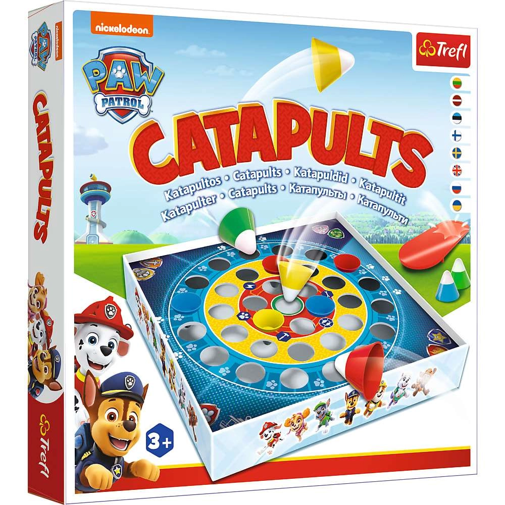 Настільна гра Щенячий патруль: Катапульти (Paw Patrol: Catapults), бренду Trefl, для 2-4 гравців, час гри < 30хв. - KUBIX