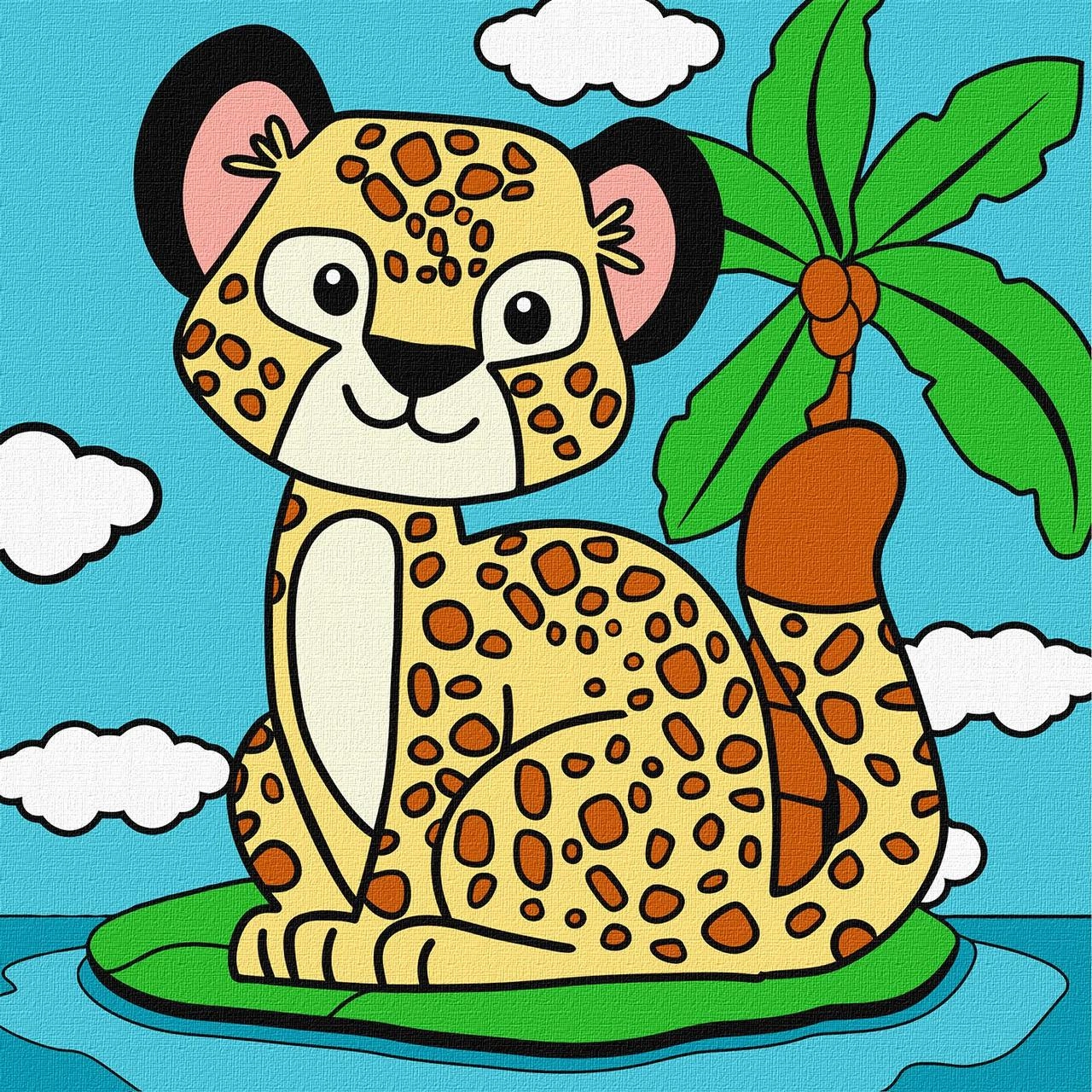 Картина по номерам Гепард (25х25 см), бренду Идейка - KUBIX