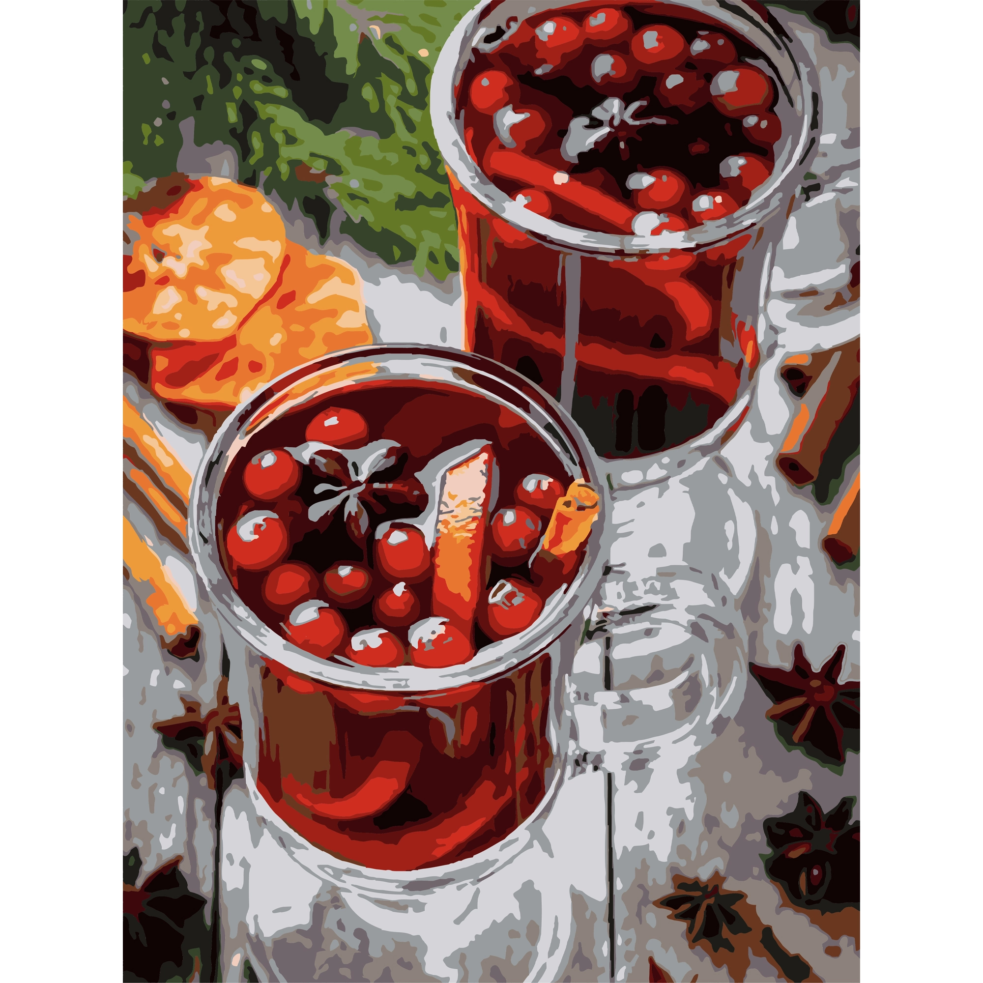 Картина по номерам Пряный напиток (30х40 см), бренду Strateg - KUBIX