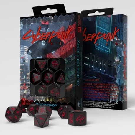 Набор кубиков Cyberpunk Red Dice Set: Blood over Chromet, бренду Q-Workshop - KUBIX