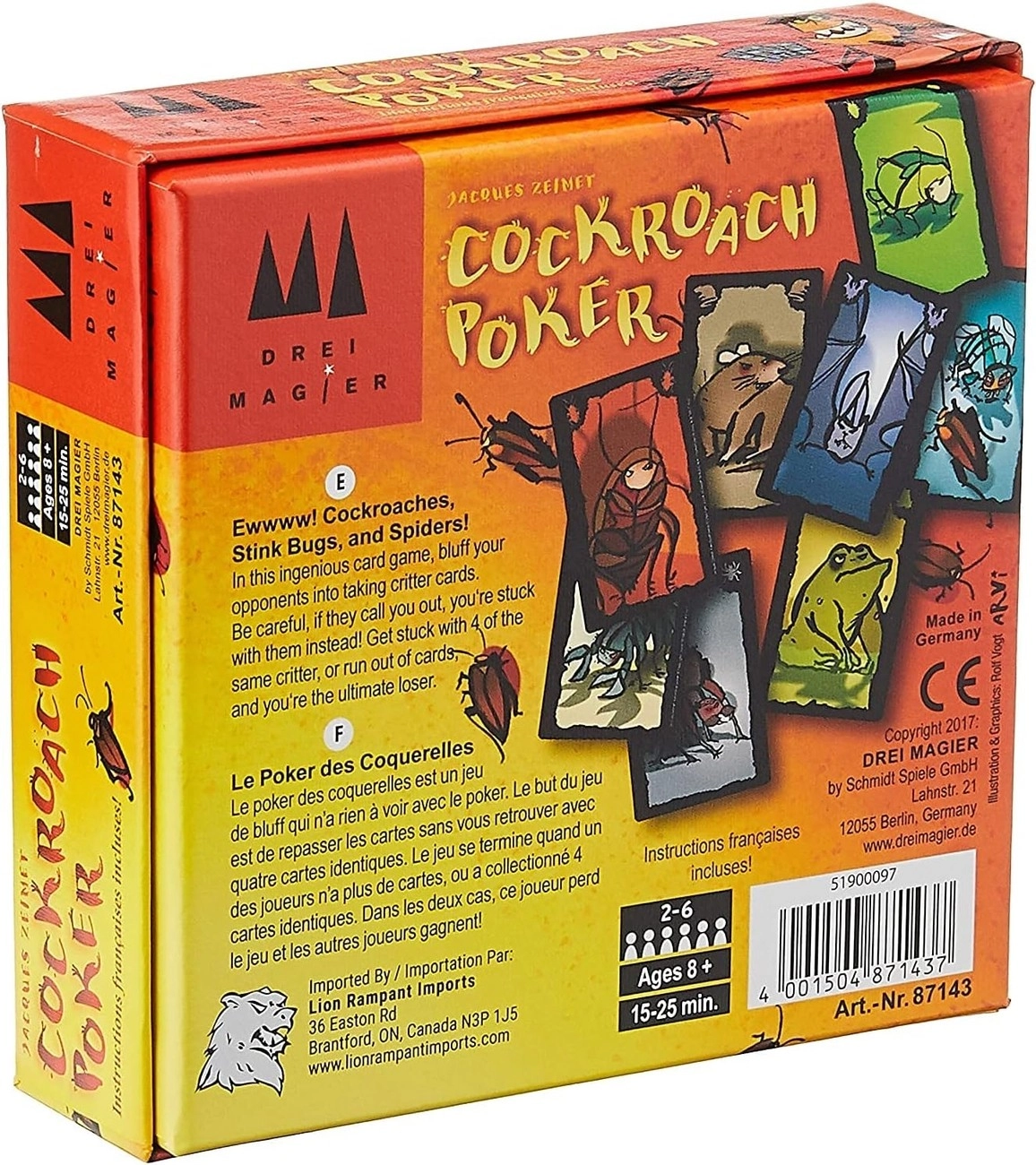 Настольная игра Тараканий покер (Cockroach Poker), бренду YellowBox, для 2-6 гравців, час гри < 30мин. - 2 - KUBIX 