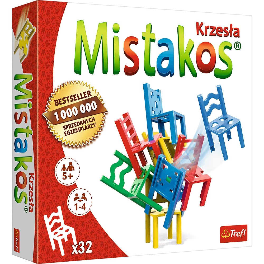Настільна гра Стільчики для 4-х гравців (Mistakos) , бренду Trefl, для 1-4 гравців, час гри < 30хв. - KUBIX