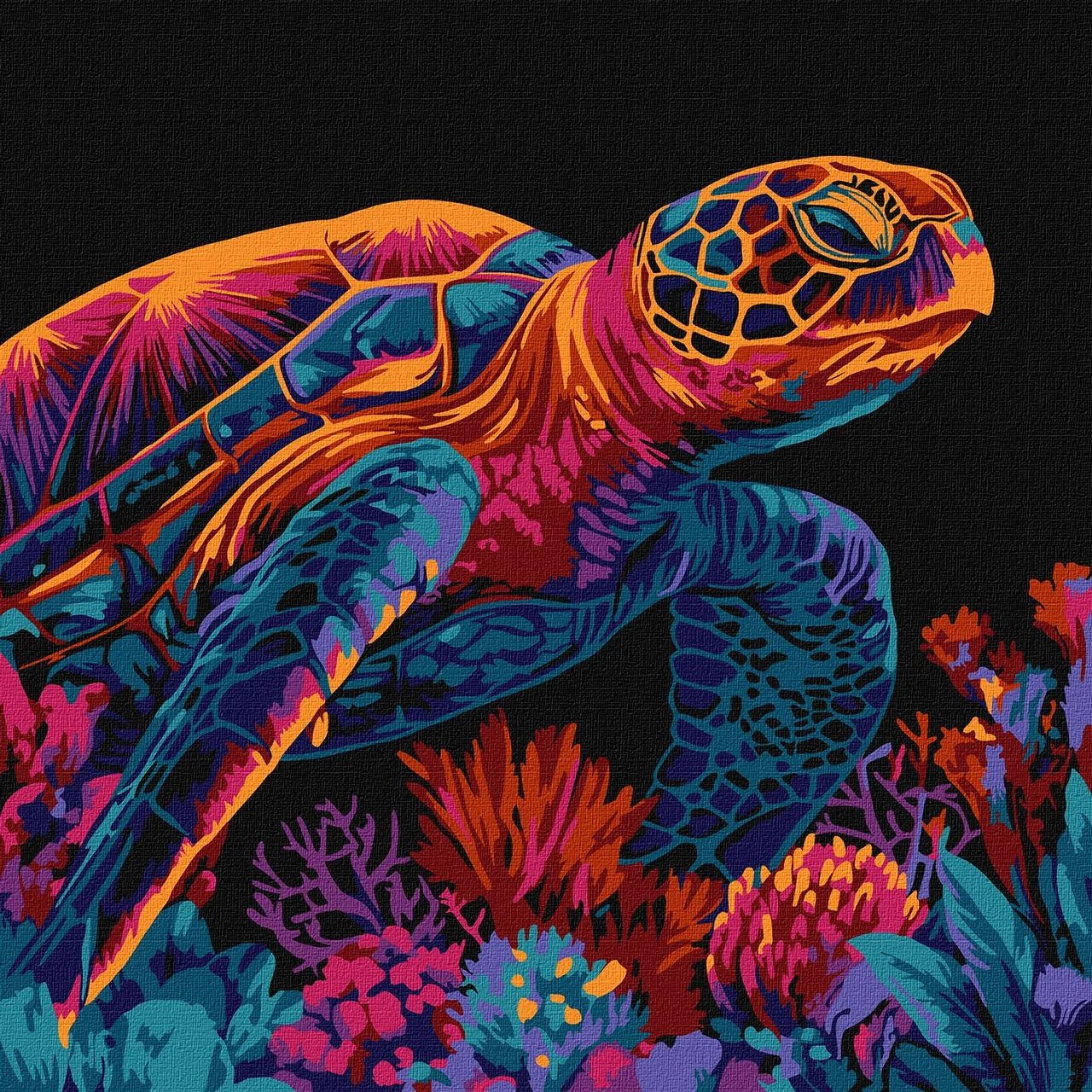 Картина по номерам Загадочная черепаха (30х30 см), бренду Идейка - KUBIX