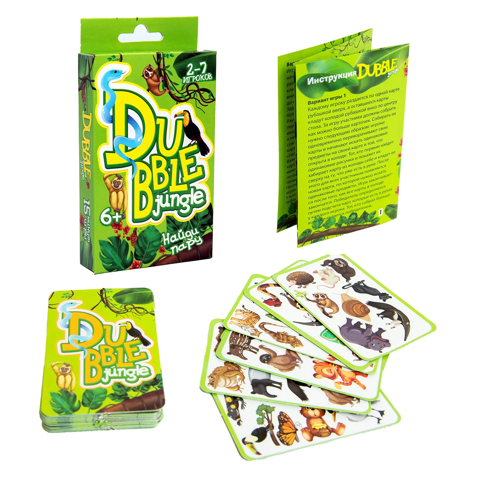 Настільна гра Джунглі Даббл (Dubble jungle) (RU), бренду Strateg, для 2-7 гравців, час гри < 30хв. - 2 - KUBIX 