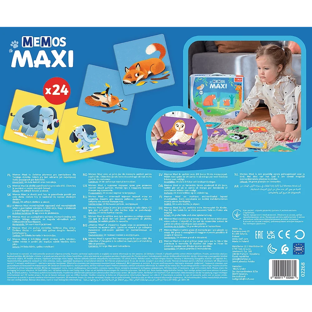 Мемос MAXI Батьки та діти тварин, бренду Trefl, для 1-2 гравців - 2 - KUBIX 