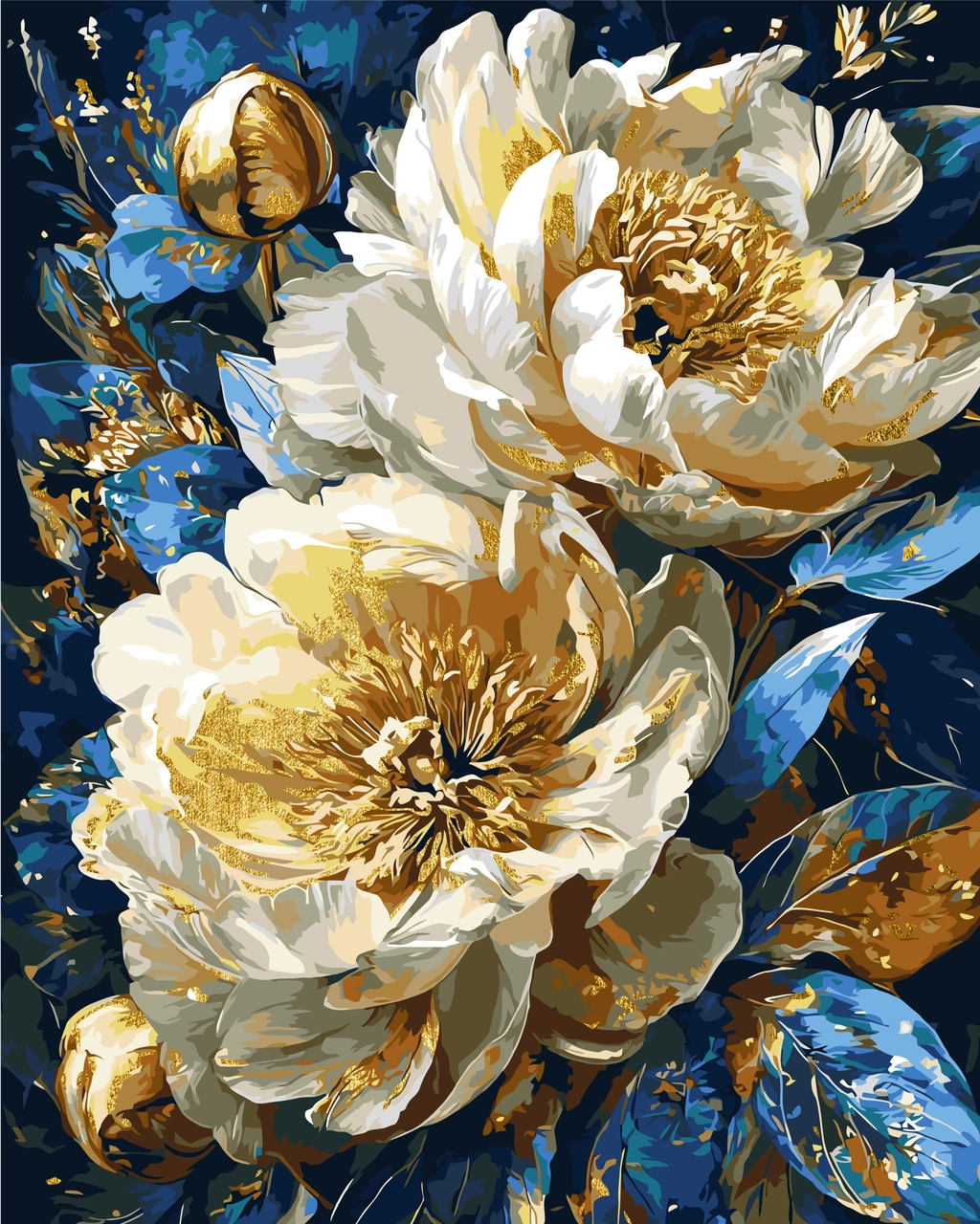 Картина по номерам Королівські півонії (40х50 см), бренду Origami - KUBIX