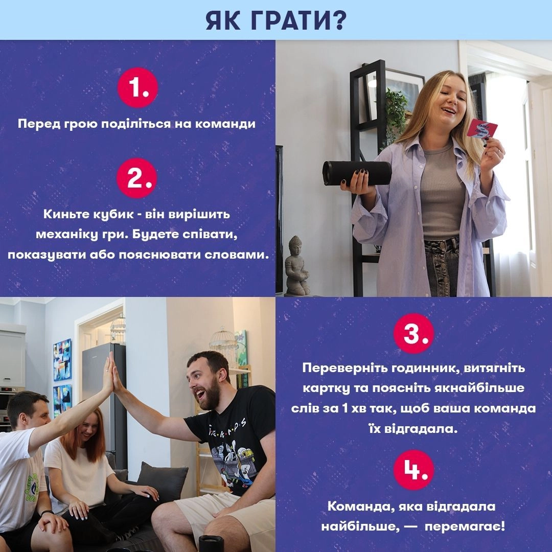 Настольная игра Скажи или покажи 18+, бренду ORNER, для 4-12 гравців, час гри < 30мин. - 5 - KUBIX 