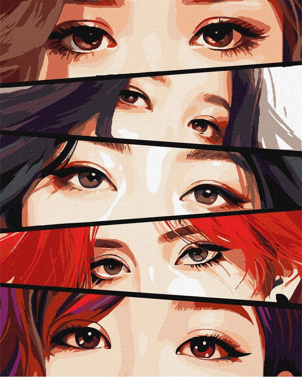 Картина по номерам K-pop группы Blackpink глаза (40х50 см), бренду Идейка - KUBIX