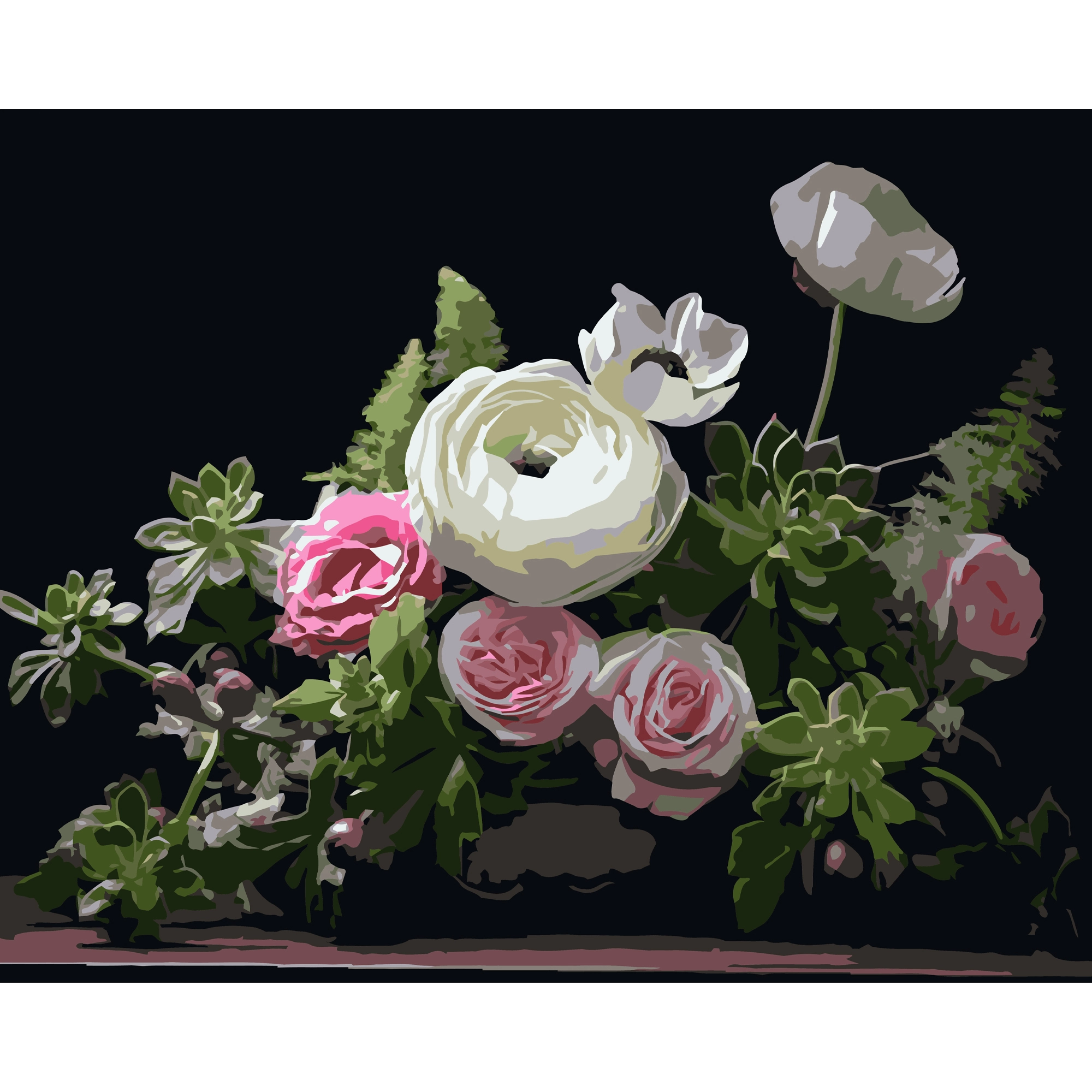 Картина по номерам Нежный цветочный натюрморт (40х50 см), бренду Strateg - KUBIX