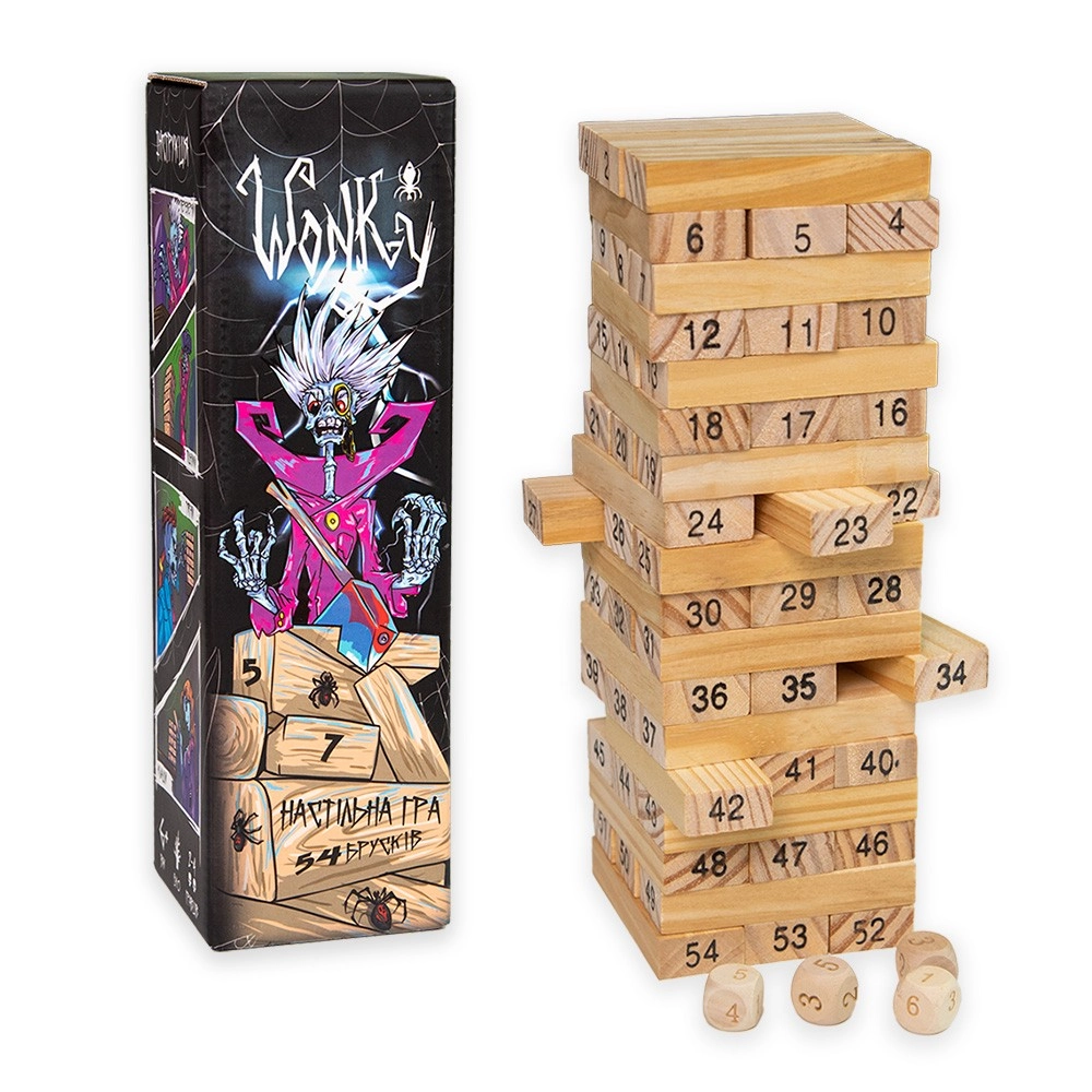 Настольная игра Вонкий Дженга (Wonky jenga), бренду Strateg, для 2-4 гравців, час гри < 30мин. - 3 - KUBIX 