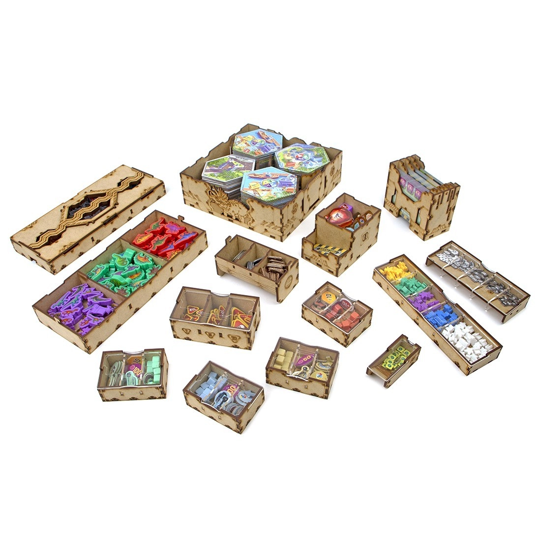 Органайзер для настольной игры Мир Динозавров (Organizer for boardgame Dinosaur World), бренду Tower Rex - 3 - KUBIX 