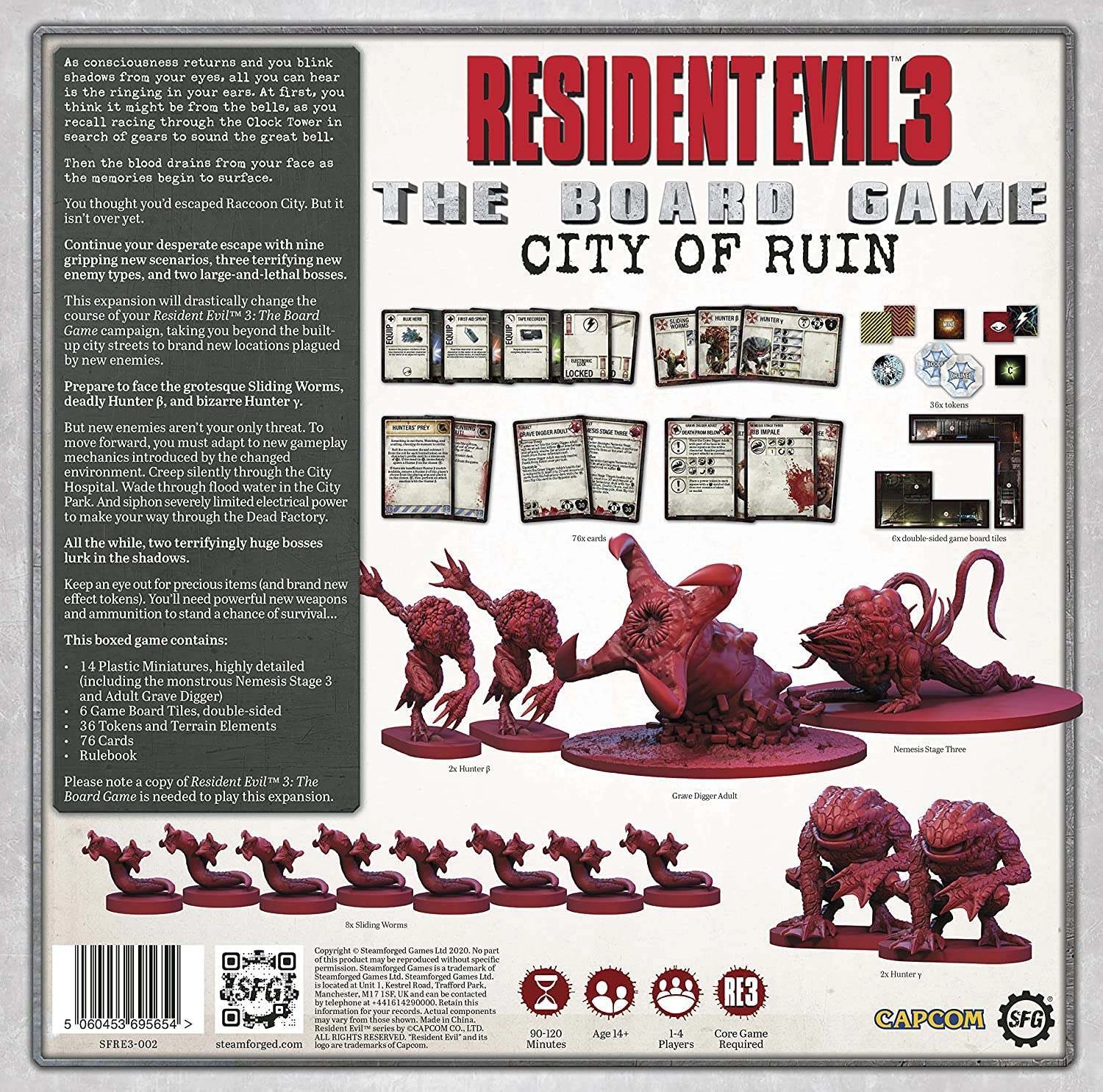 Настольная игра Обитель Зла 3: Город Разрушений (Resident Evil 3: The Board Game. City of Ruin) (EN), бренду Steamforged Games Ltd., для 1-4 гравців, час гри < 60мин. - 2 - KUBIX 