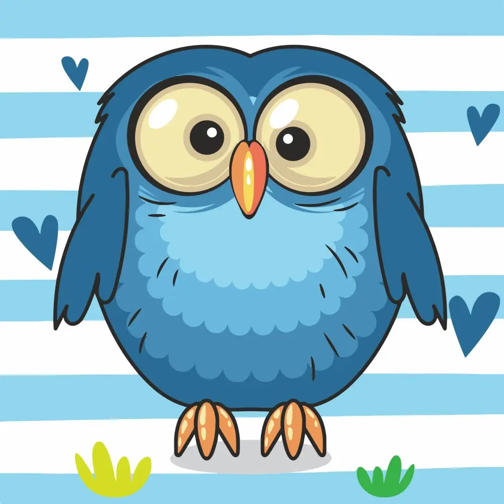 Картина по номерам Синя сова (30х30 см), бренду Strateg - KUBIX
