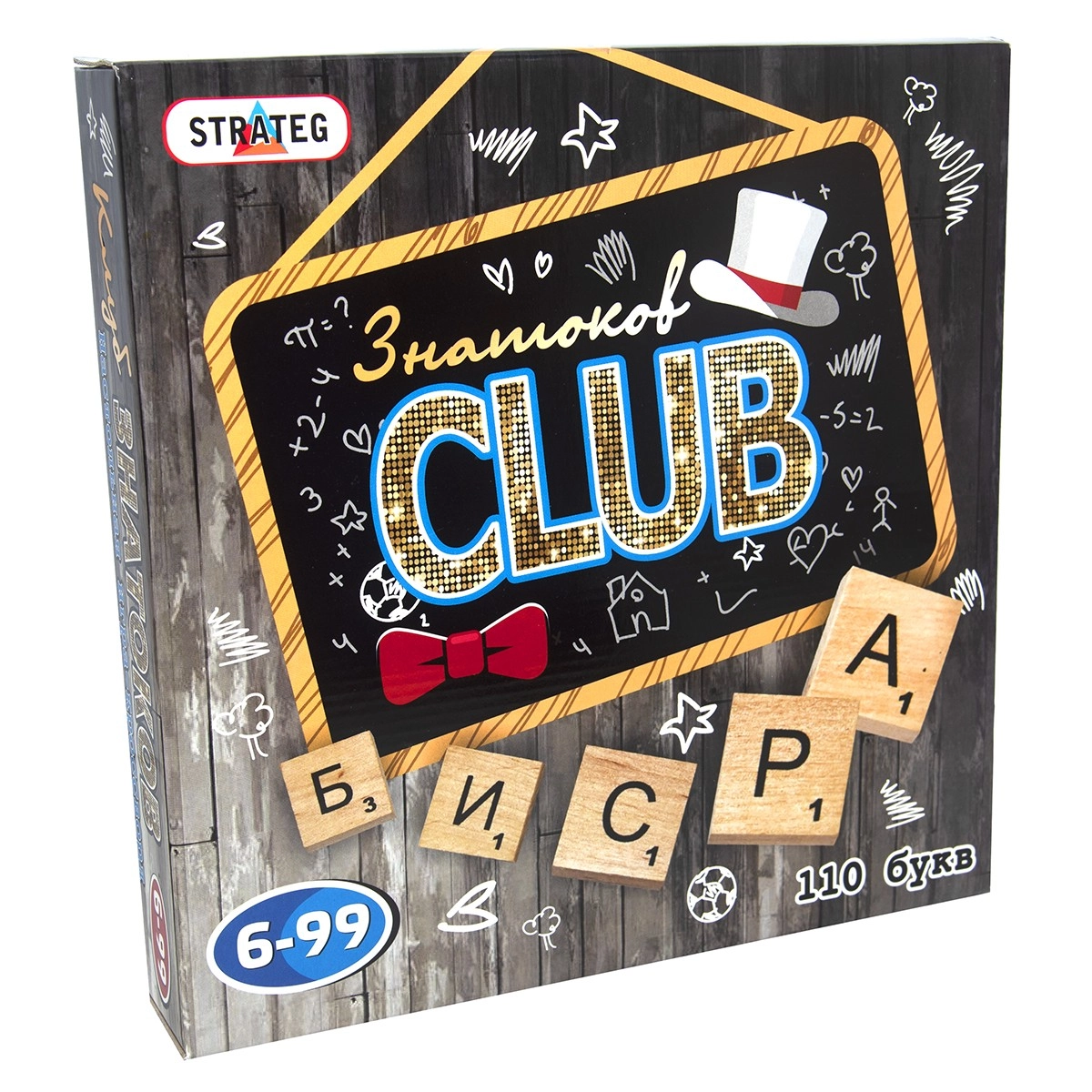 Настольная игра Знатоков CLUB (RU), бренду Strateg, для 2-10 гравців, час гри < 30мин. - KUBIX