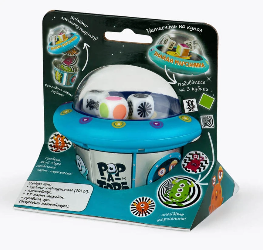 Настольная игра Pop-A-Tops: Найди марсианина (Match-A-Martian), бренду Fun Games Shop, для 2-8 гравців, час гри < 30мин. - 2 - KUBIX 