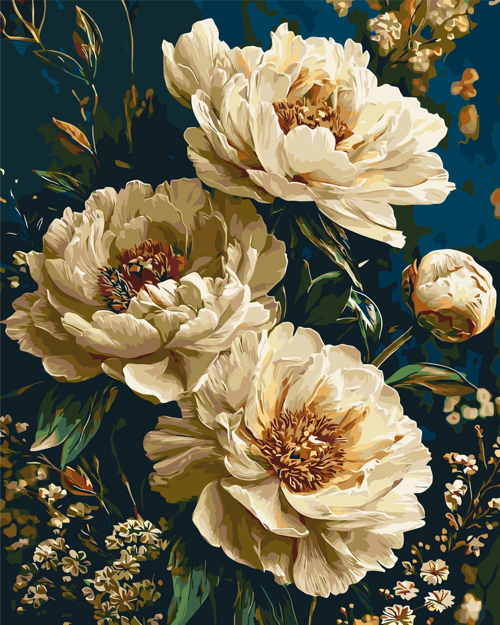 Картина по номерам Оксамитові півонії (40х50 см), бренду Origami - KUBIX