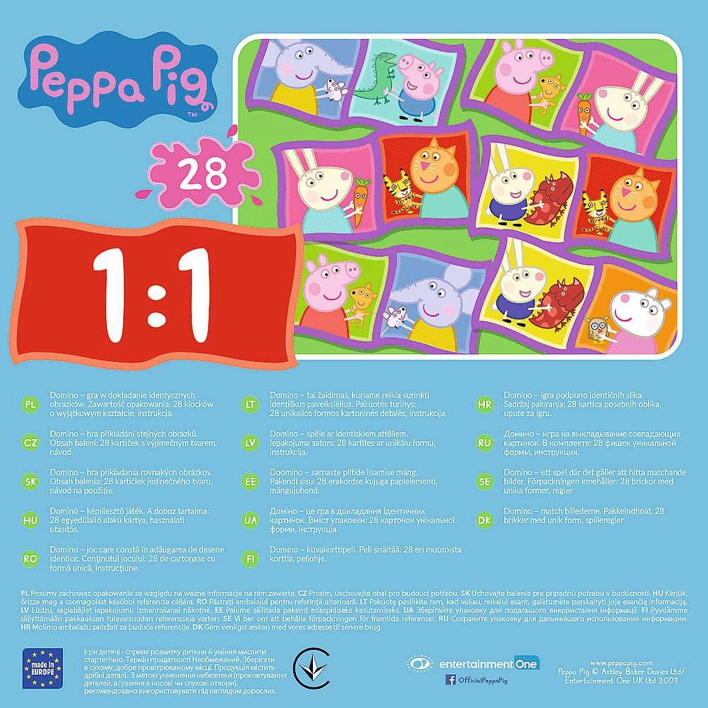 Настільна гра Доміно. Свинка Пепа (Peppa Pig), бренду Trefl, для 1-4 гравців, час гри < 30хв. - 2 - KUBIX 