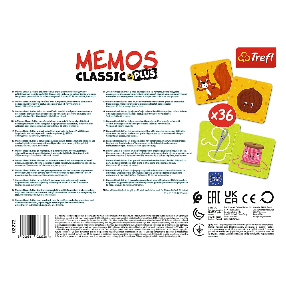 Настільна гра Мемос Класичний: Логіка (Memos Classic&plus Logic), бренду Trefl, для 1-2 гравців - 2 - KUBIX 