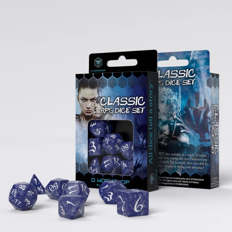 Набор кубиков Classic RPG Cobalt & White Dice Set, бренду Q-Workshop - KUBIX