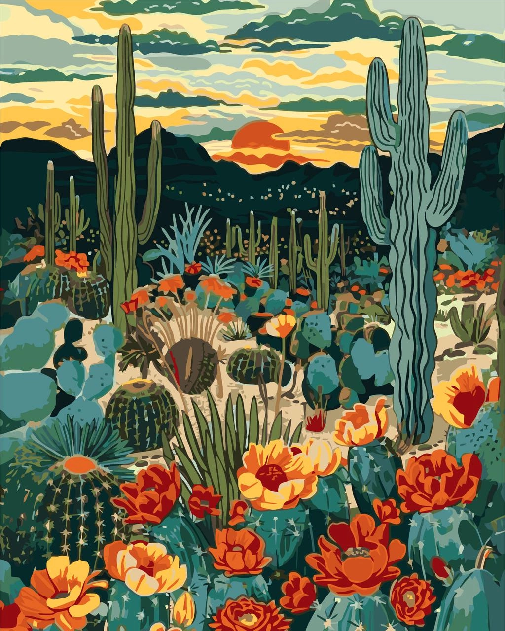 Картина по номерам Солнце над Сахарой (40х50 см), бренду Origami - KUBIX