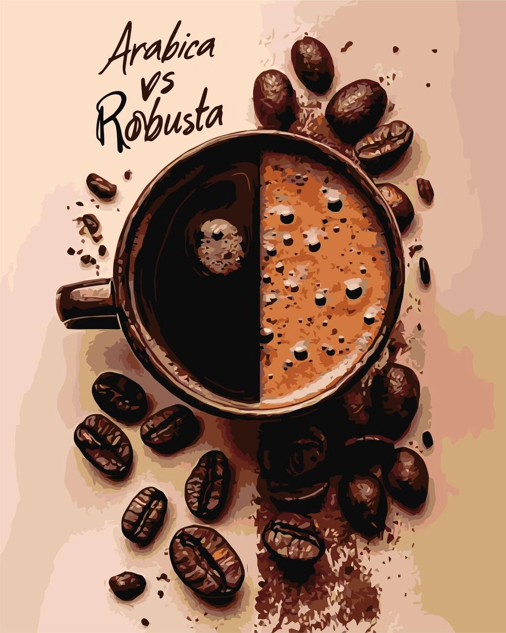 Картина по номерам Смак кави (40х50 см), бренду Origami - KUBIX