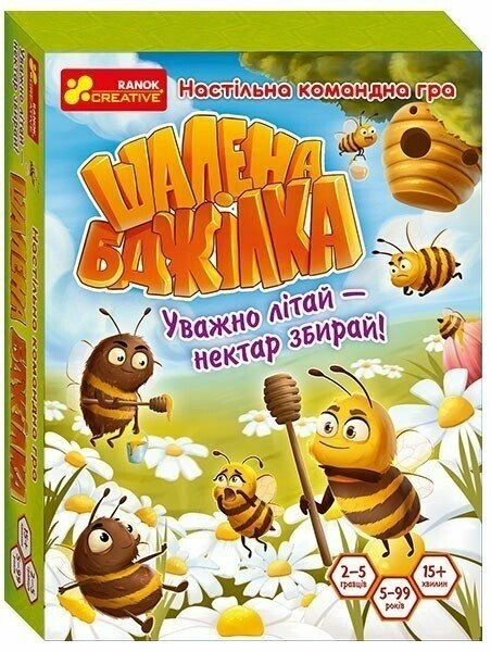 Настольная игра Безумная пчелка, бренду Ранок, для 2-5 гравців, час гри < 30мин. - KUBIX