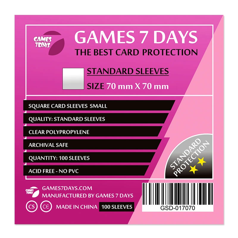 Протектори Games7Days (70 x 70 мм) Standard Square (100 шт), бренду Games 7Days - KUBIX