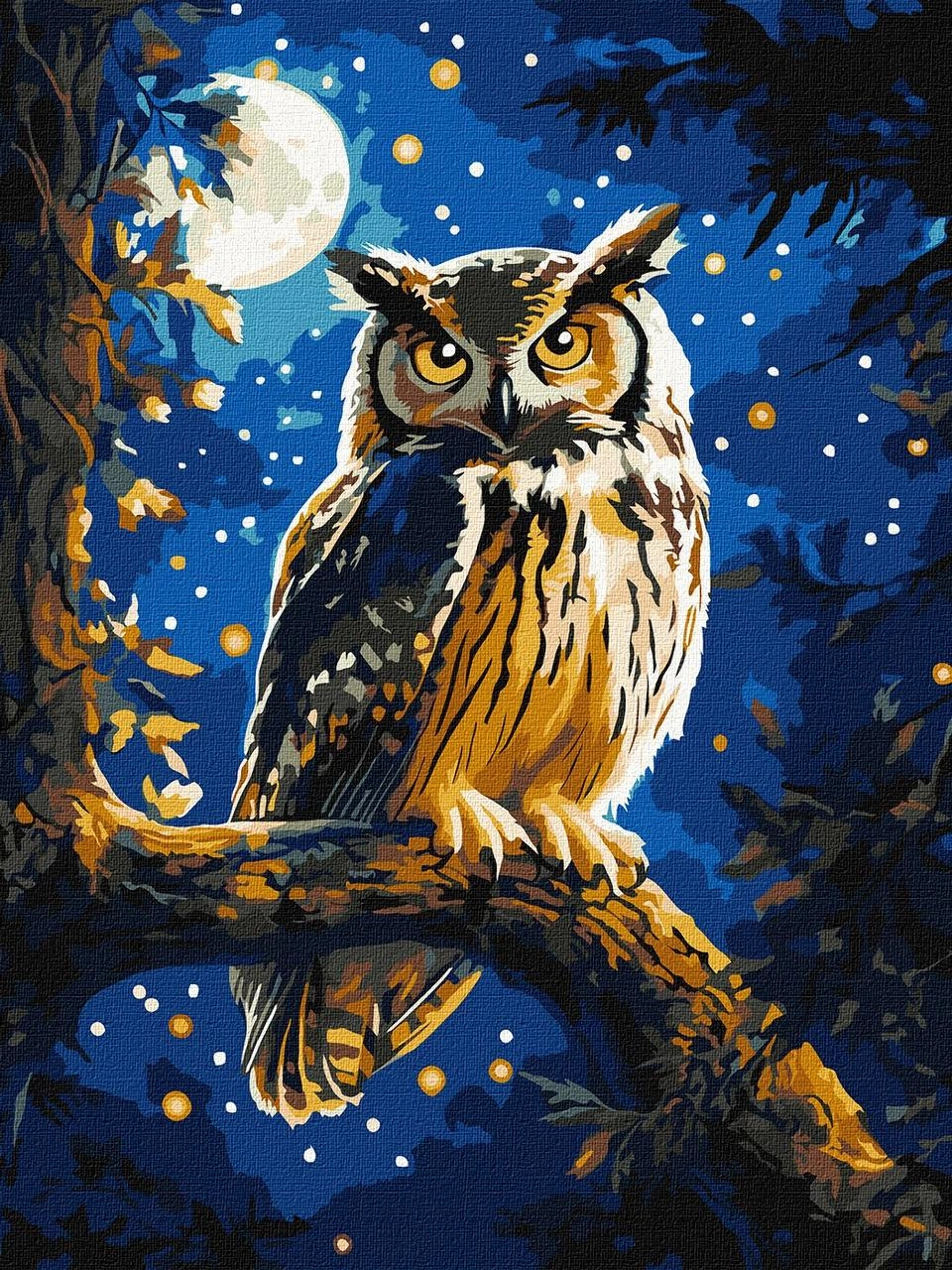 Картина по номерам Ночная сова (30х40 см), бренду Идейка - KUBIX