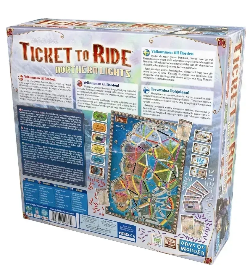 Купити Настольная игра Ticket to Ride: Northern Lights (Билет на поезд: Северное сияние), бренду Days of Wonder - 2 - KUBIX Настольная игра Ticket to Ride: Northern Lights (Билет на поезд: Северное сияние), бренду Days of Wonder, для 2-5 гравців, час гри < 30мин. - 2 - KUBIX